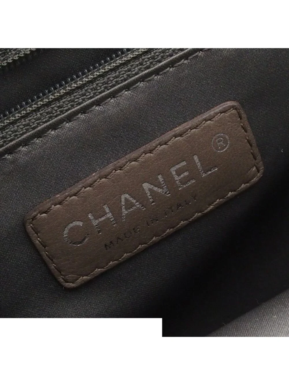 Chanel Grand Shopping Tote Bag GST Quilted Gray Silver Caviar Leather